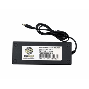 Fonte 12V/10A – Cabeada, Bivolt Automática com proteção PSI e Smart Chip – 120W

